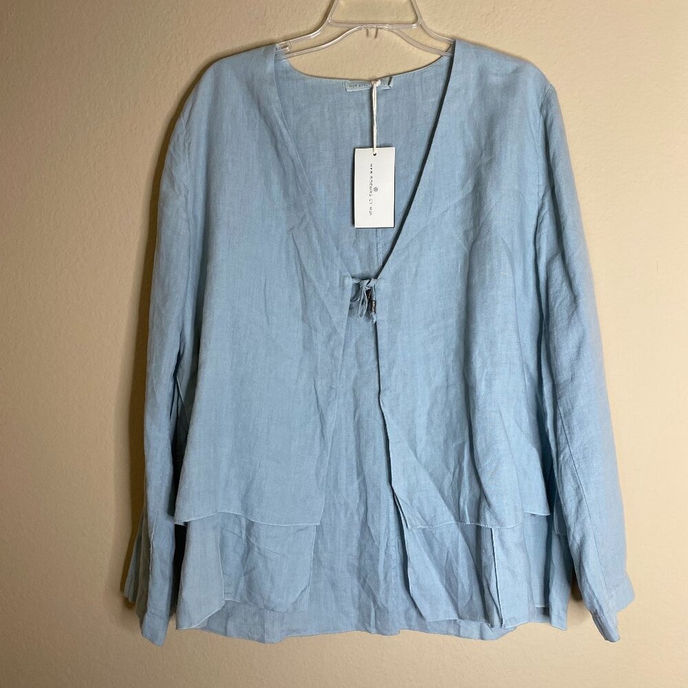 NEW mes soeurs et moi eleira linen lagenlook blazer jacket (size t6)